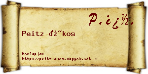 Peitz Ákos névjegykártya